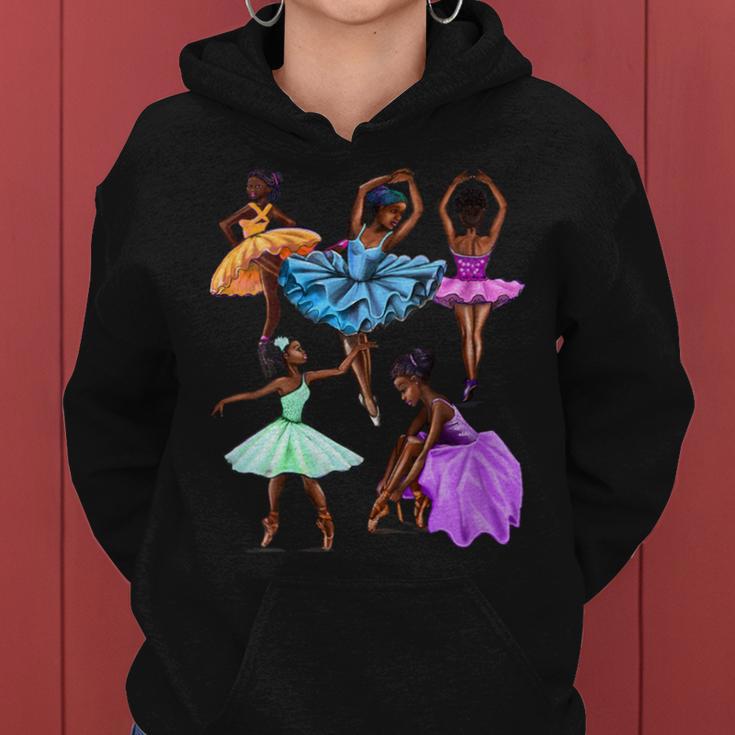 Ballerina Black African American Dancing Ballet Dance Women Hoodie