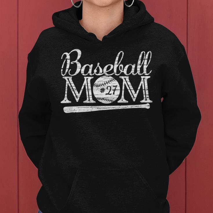 Baseball 27 Jersey Mom Favorite Player Mother's Day Women Hoodie