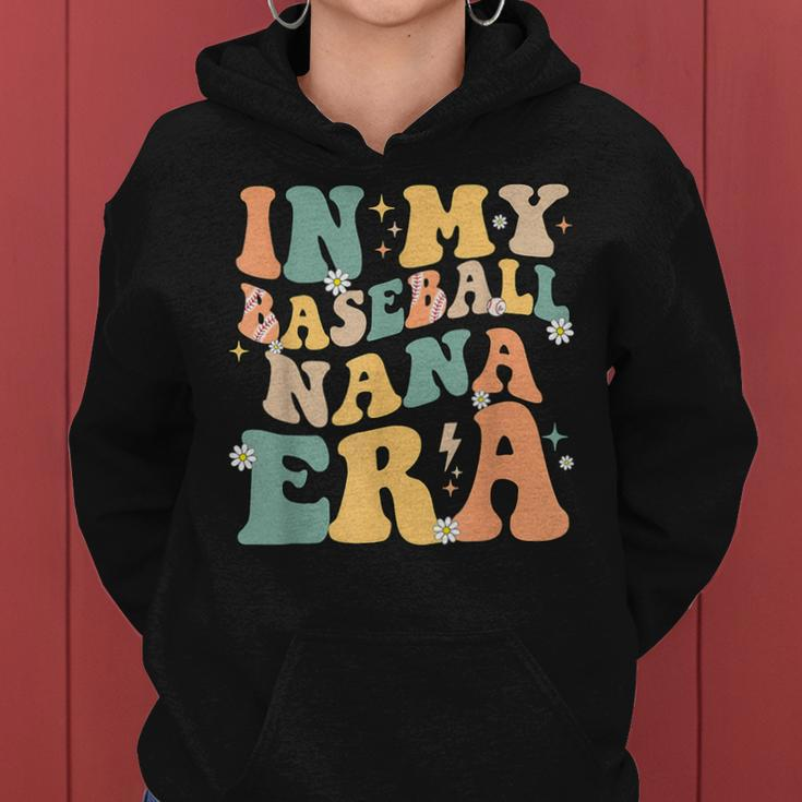 In My Baseball Nana Era Groovy Retro Women Hoodie