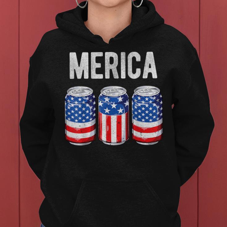 Beer American Flag 4Th Of July Merica Usa Drinking Women Hoodie