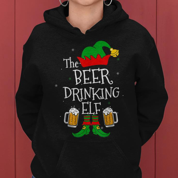 The Beer Drinking Elf Matching Family Drinker Merry Xmas Day Women Hoodie