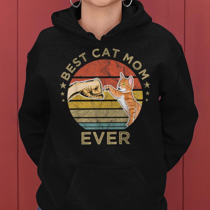 Best Cat Mom Everintage Madre Regalo Gato Día De La Madre Sudadera con capucha para mujer
