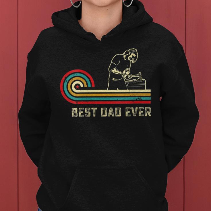 Best Dad Ever Blacksmith Dad Retro Blacksmithing Metalworker Women Hoodie