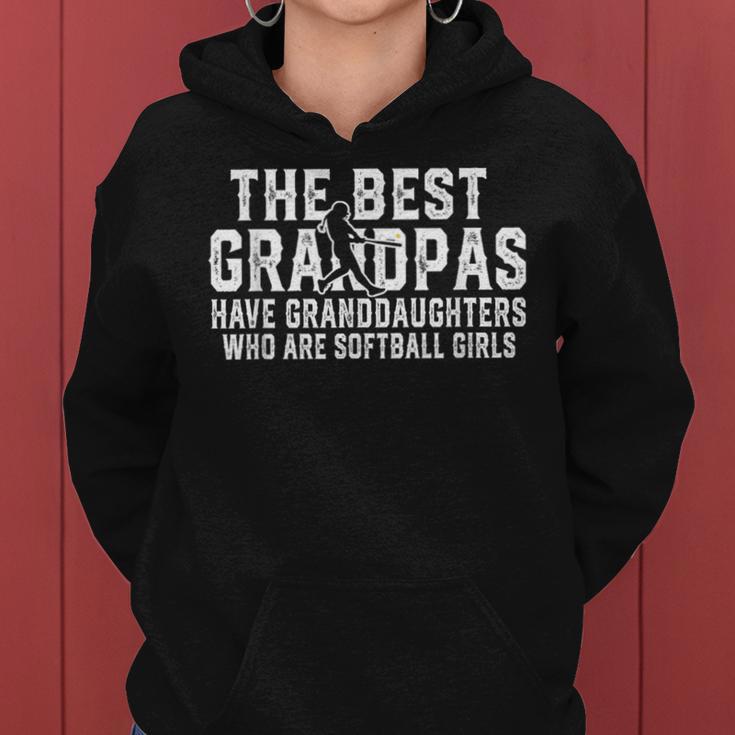 The Best Grandpas Have Granddaughters Are Softball Girls Women Hoodie