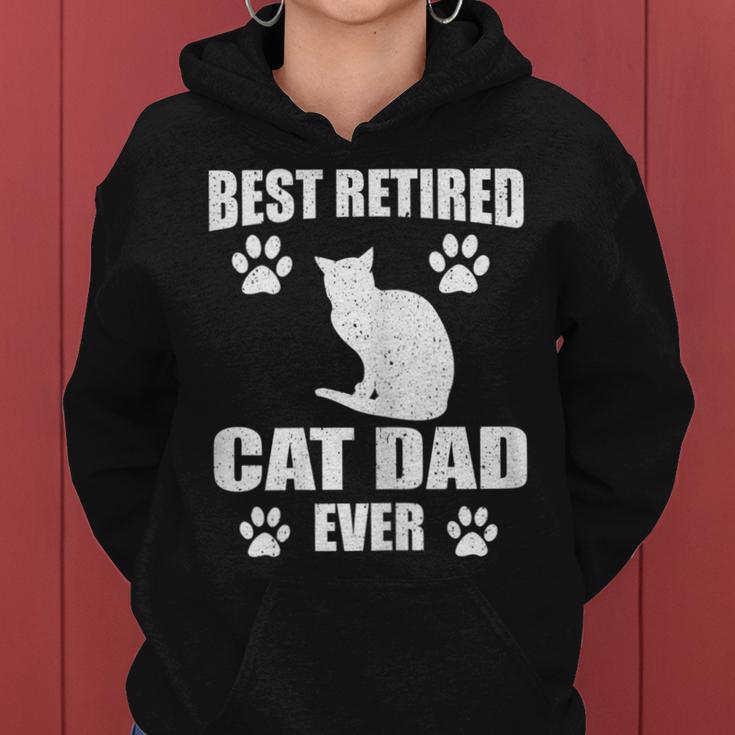 Best Retired Cat Dad Ever Cat Lover Retirement Women Hoodie