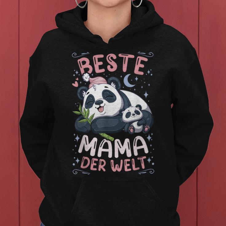 Beste Mama Der Welt Mutter Panda-Bär Mit Kind Muttertag Kapuzenpullover für Damen