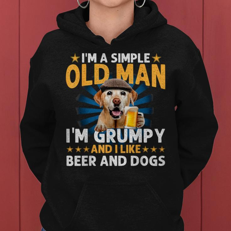Bichon I’M A Simple Old Man I’M Grumpy&I Like Beer&Dogs Fun Women Hoodie