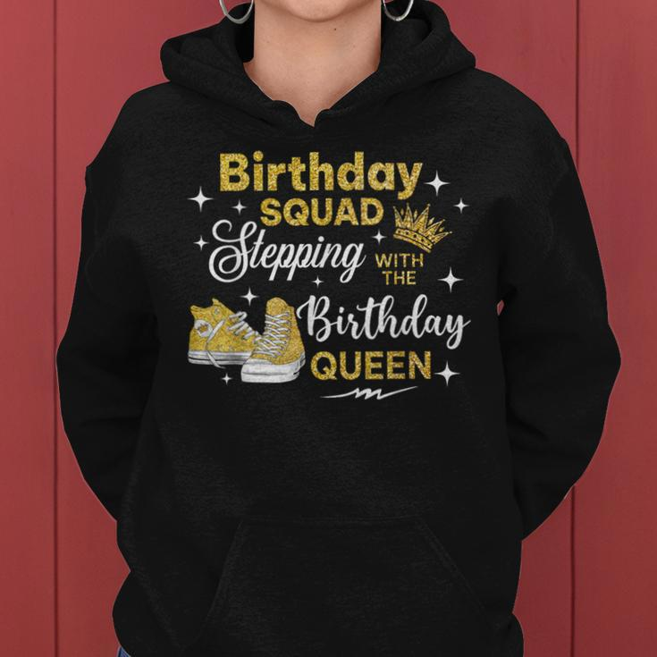 Birthday Squad Shoes Stepping With The Birthday Queen Women Hoodie