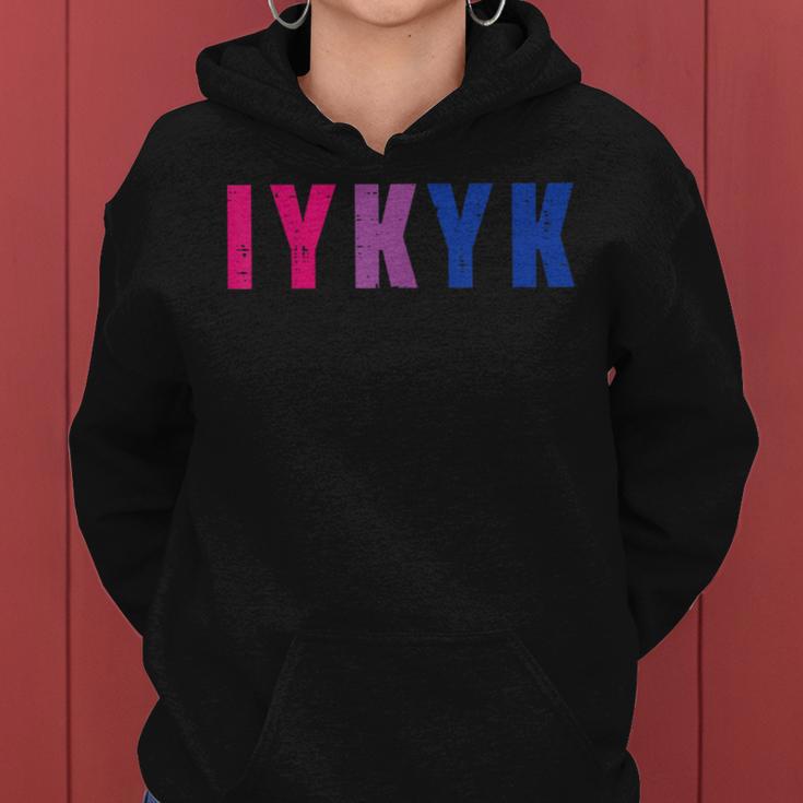 Bisexual Iykyk Fun Bi Pride Flag Bisexuality Lgbtq Women Women Hoodie