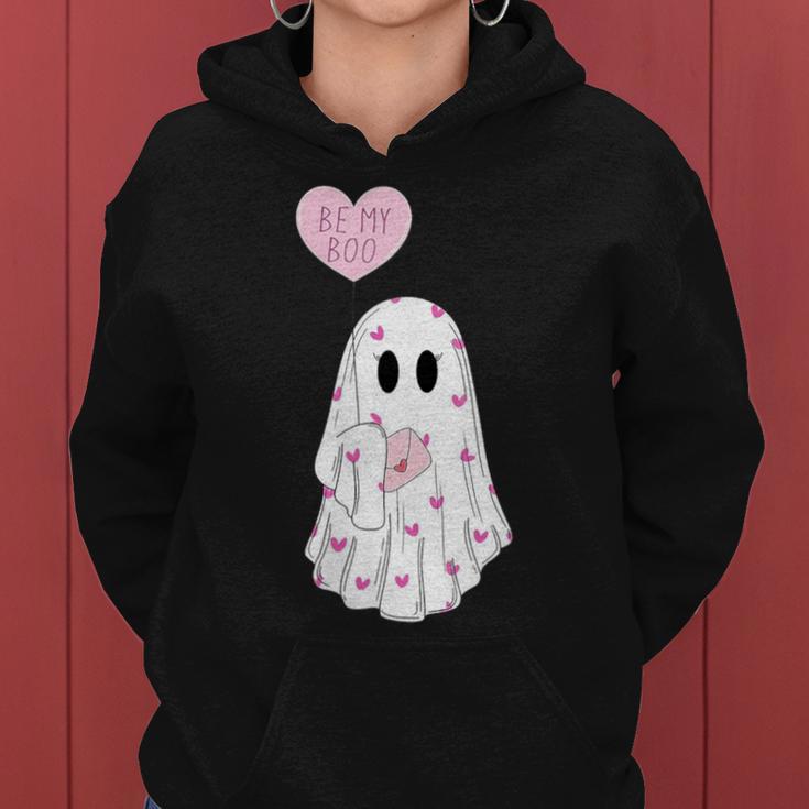 Be My Boo Valentine Cute Heart Ghost Valentine Costume Women Hoodie