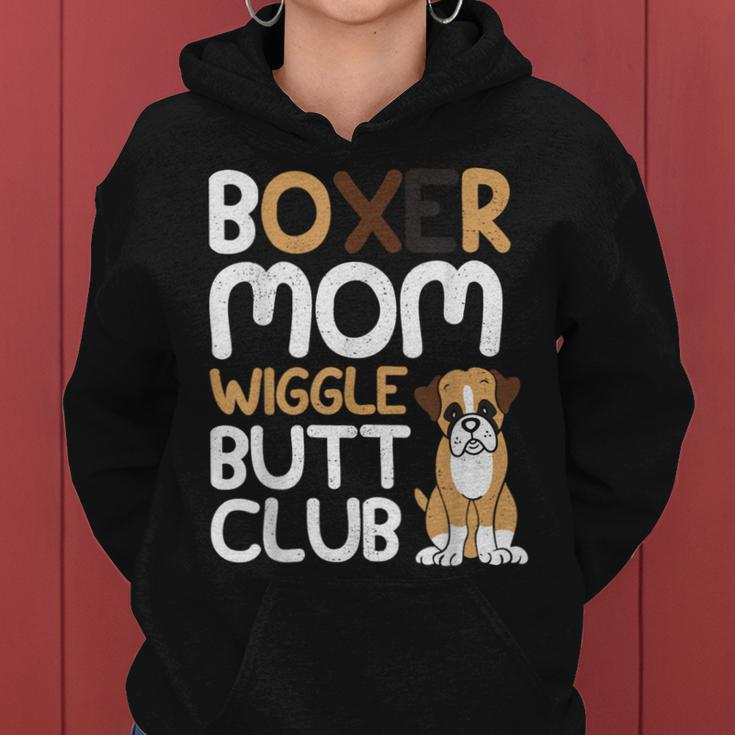 Boxer Mom Wiggle Butt Club Boxer Dog Women Hoodie