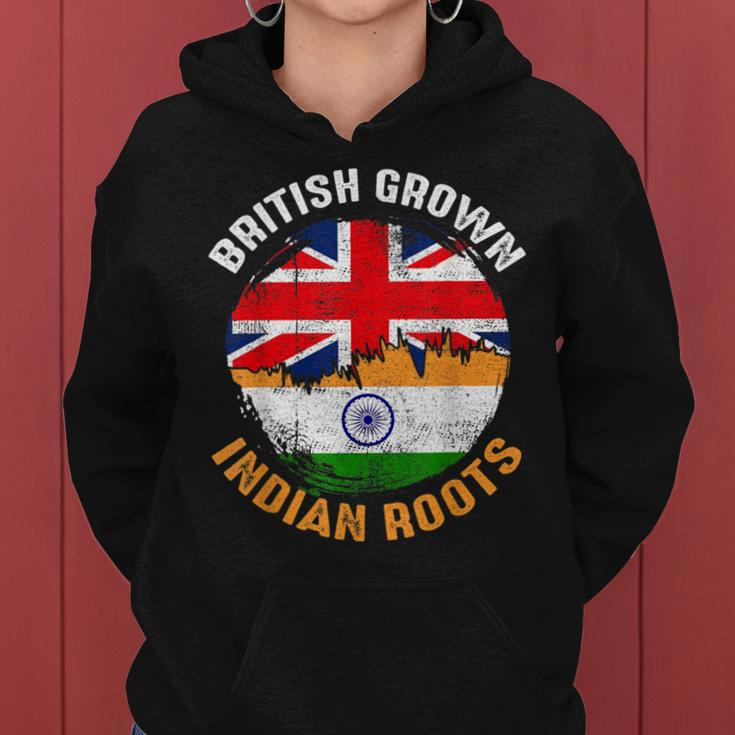 British Grown Indian Roots Vintage Flags For Women Women Hoodie