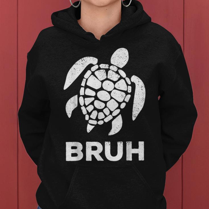 Bruh Meme Sea Turtle Retro Earth Day 2024 Ns Boys Women Hoodie