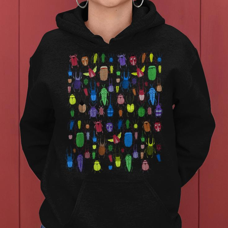 Bugs Adorable Graphic Crawling With Bugs Rainbow Colors Women Hoodie