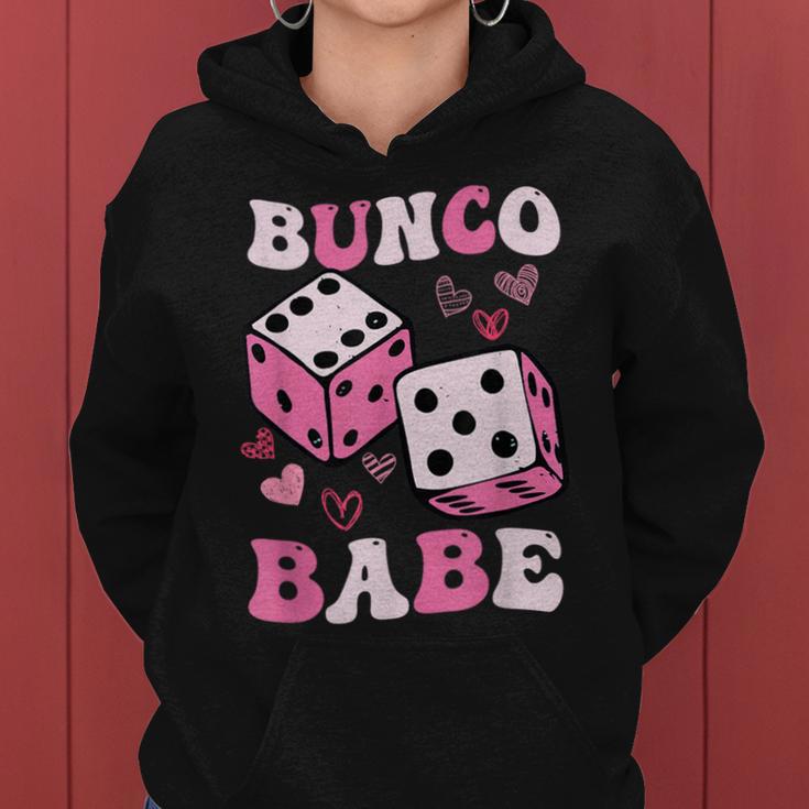 Bunco Babe Bunco Game Night Retro Groovy Gamble Women Hoodie