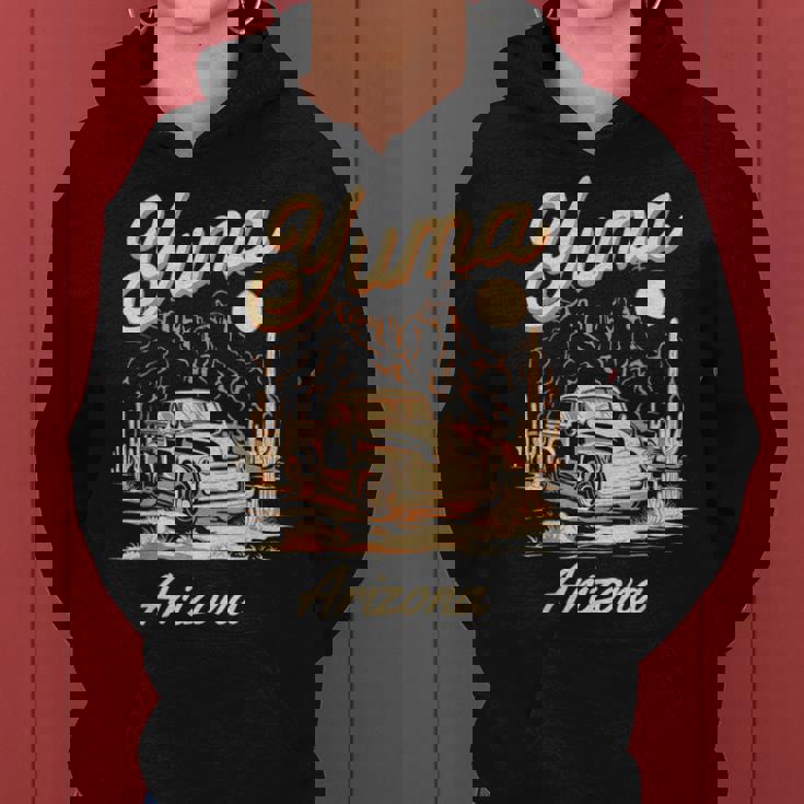 Camión Yuma Arizona Cactus Recuerdo Del Desierto Sudadera con capucha para mujer