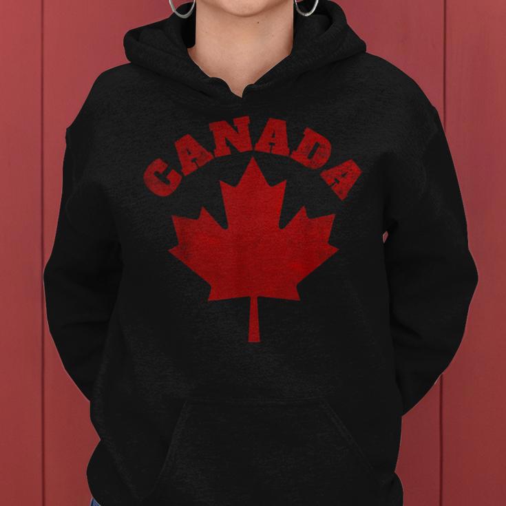 Canada Vintage Canadian Flag Leaf Maple Retro Women Hoodie