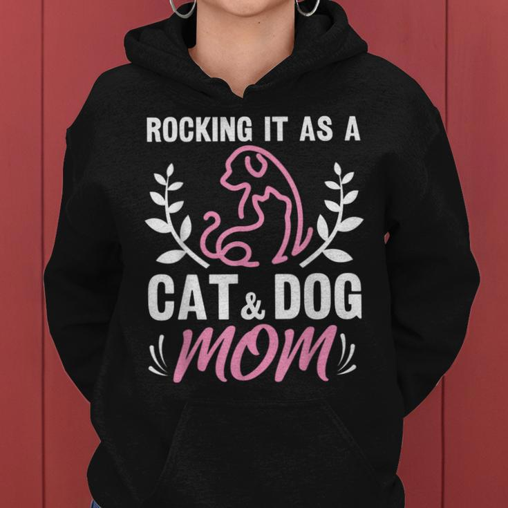 Cat And Dog Mom Fur Mama Mother's Day Women Hoodie