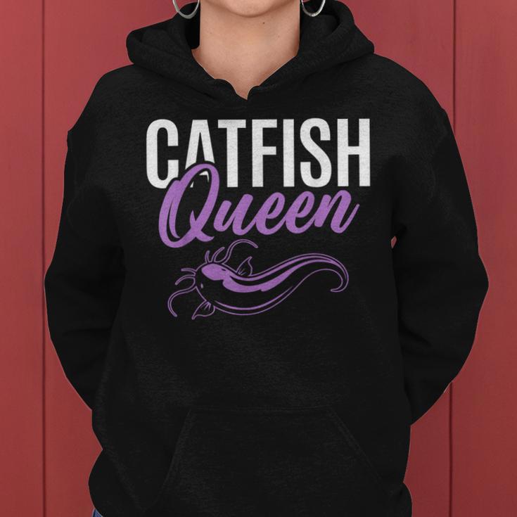 Catfish Queen Catfishing Angler Noodler Fischer Mama Papa Kapuzenpullover für Damen