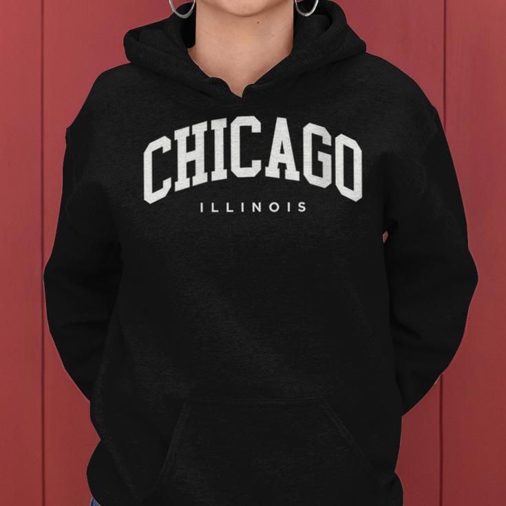 Chicago Illinois Vintage Varsity Style College Group Trip Women Hoodie