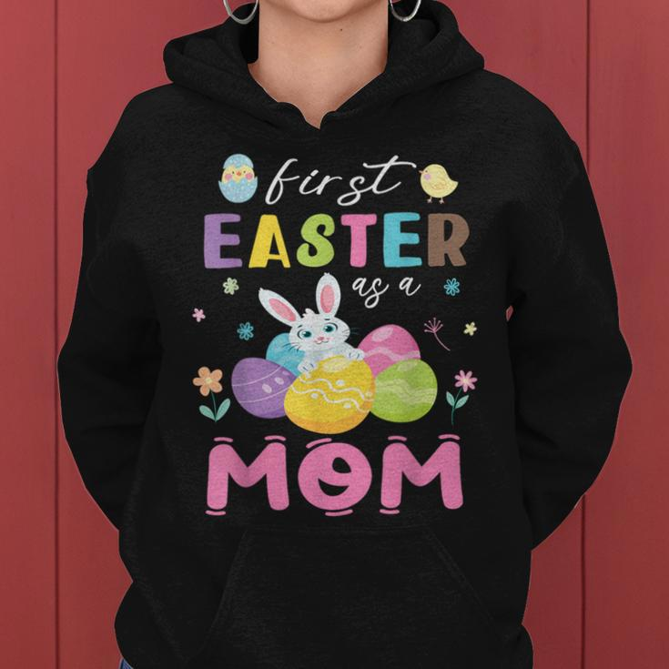 Chick Bunny Flowers Happy First Easter Day As A Mom Mother Women Hoodie