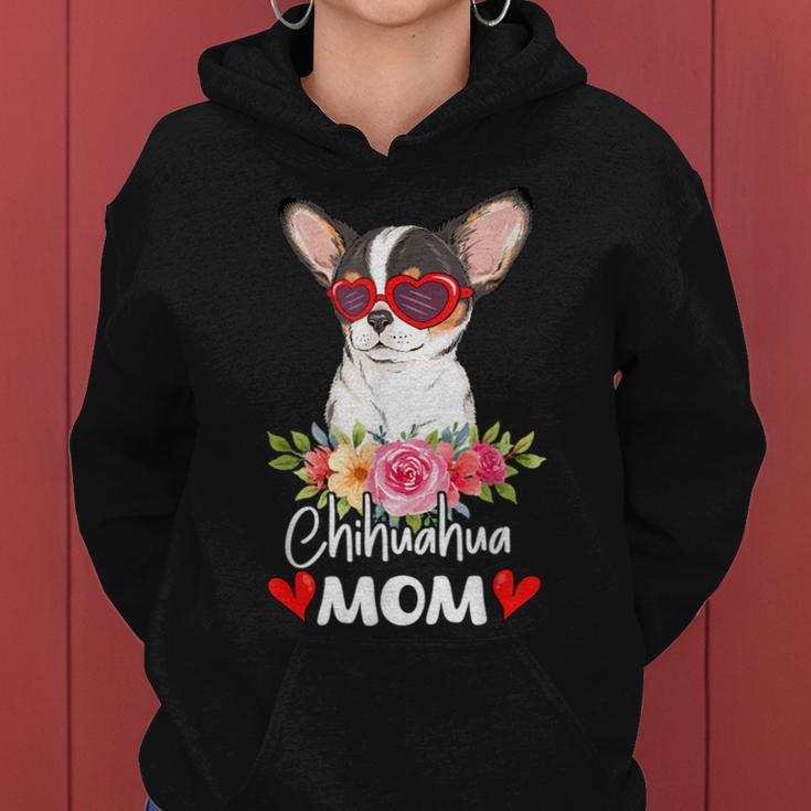 Chihuahua Mom Mama Sunglasses Flower Dog Lover Owner Womens Women Hoodie