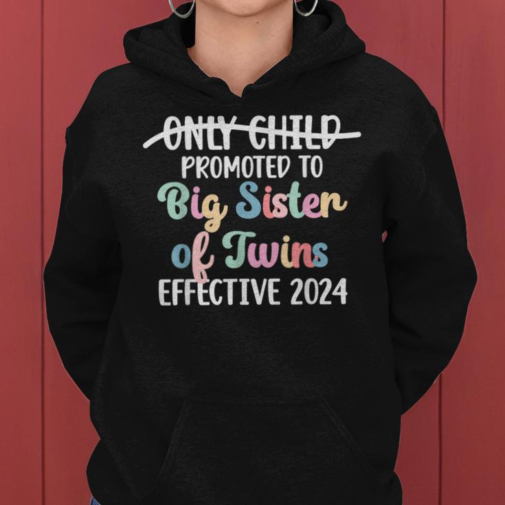 Only Child Promoted To Big Sister Of Twins Effective 2024 Women Hoodie