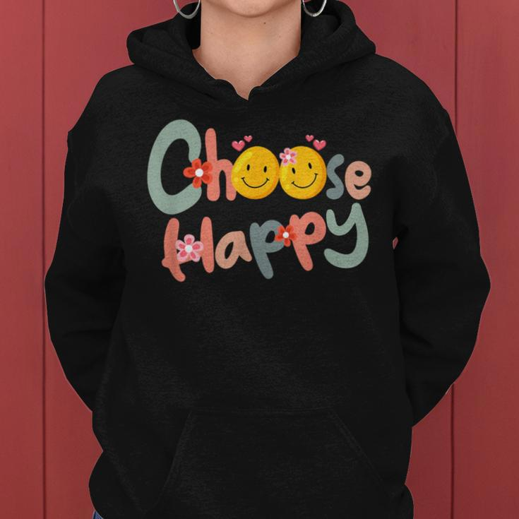 Choose Happy Positive Message Saying Quote Women Hoodie