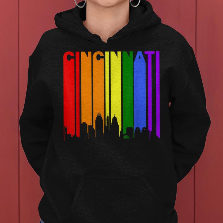 Cincinnati Ohio Downtown Rainbow Lgbt Gay Pride Women Hoodie