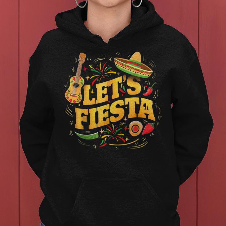 Cinco De Mayo Mexican Music Guitar Cactus Let's Fiesta Women Hoodie