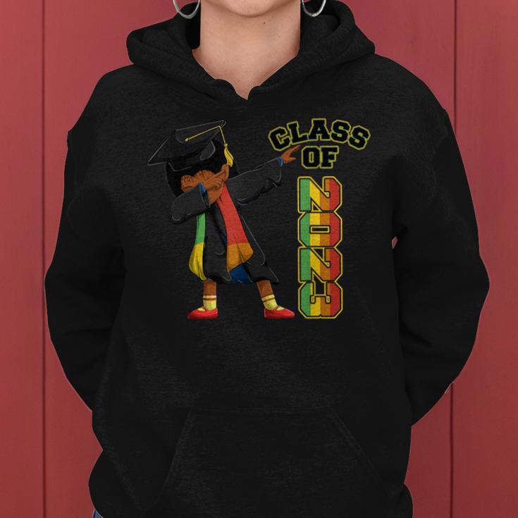 Class Of 2023 Graduation Dabbing African American Girl Women Hoodie