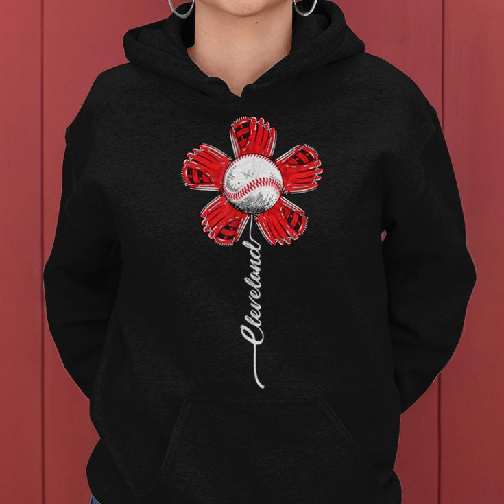 Cleveland Flower Baseball Souvenir I Love Cleveland Women Hoodie