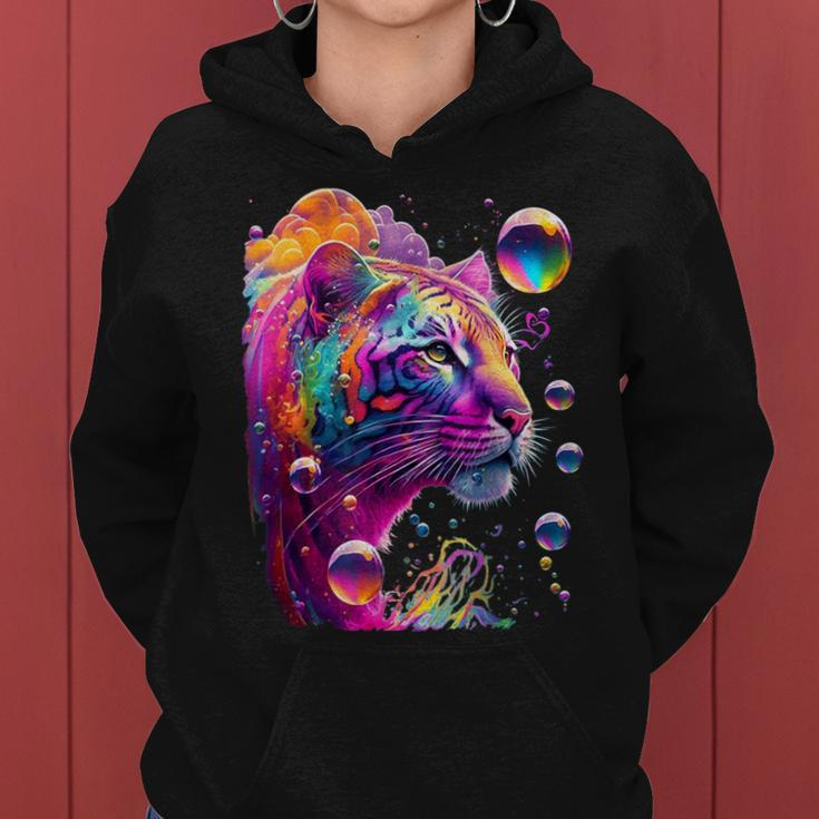 Colorful Rainbow Tiger Graphic Women Hoodie