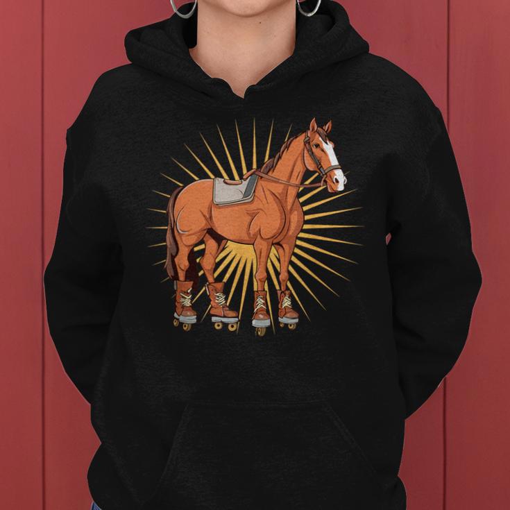 Cool Horse Farm Animal Roller Skating Women Hoodie