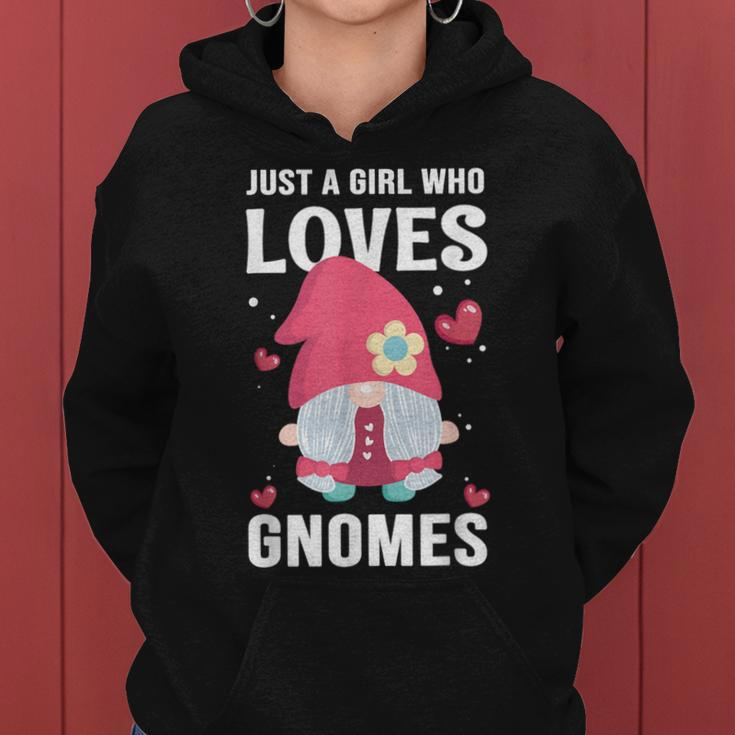 Cute Girl Gnome Just A Girl Who Loves Gnomes Women Hoodie