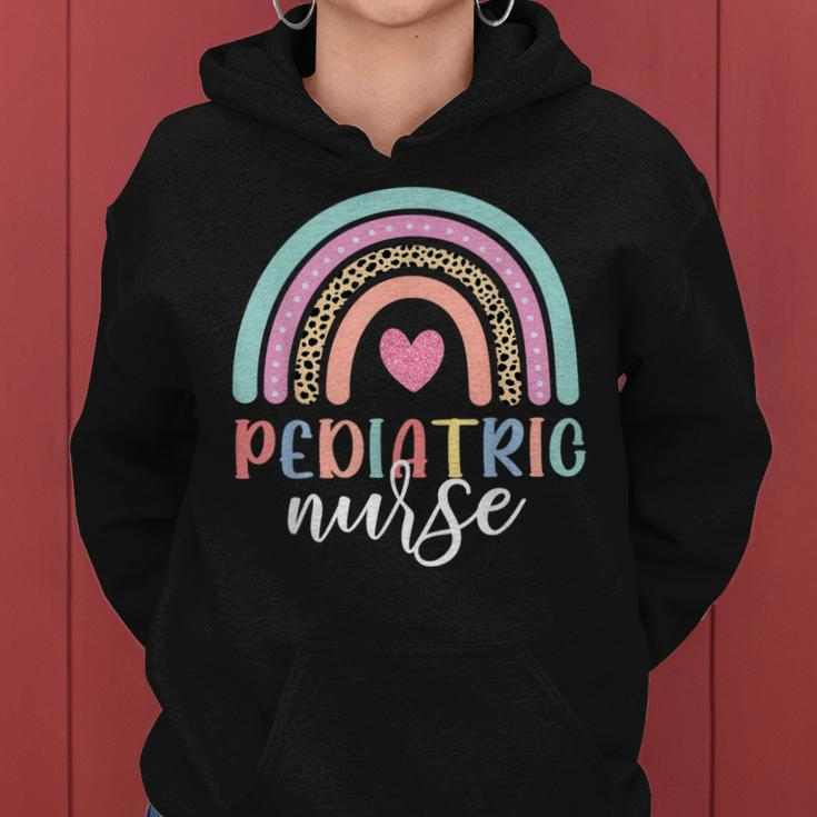 Cute Pediatric Nure Peds Nurse Nursing School Team Rainbow Women Hoodie