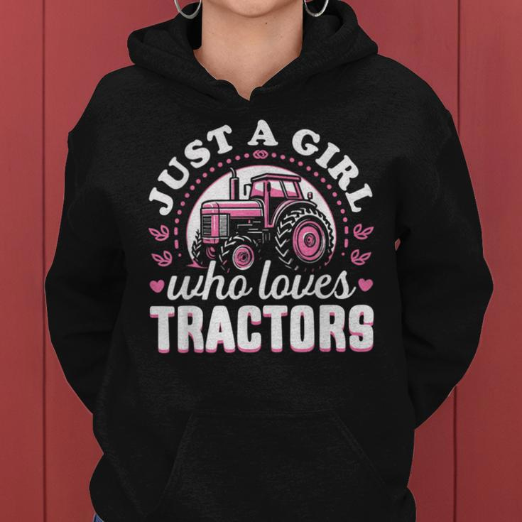 Cute Tractor Pink Just A Girl Who Loves Tractors Women Hoodie