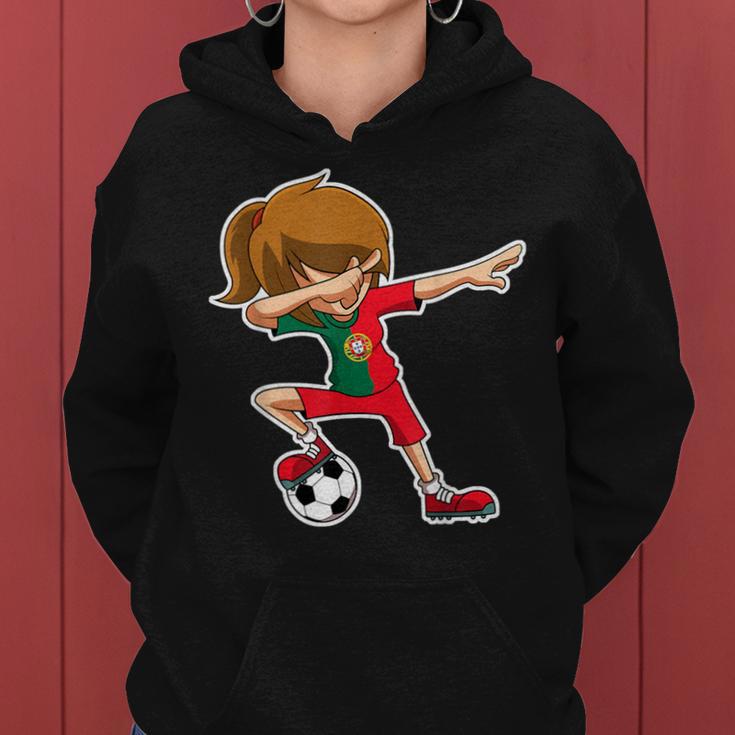 Dabbing Football Girls' Portugal Jersey Portuguese Dab Kapuzenpullover für Damen