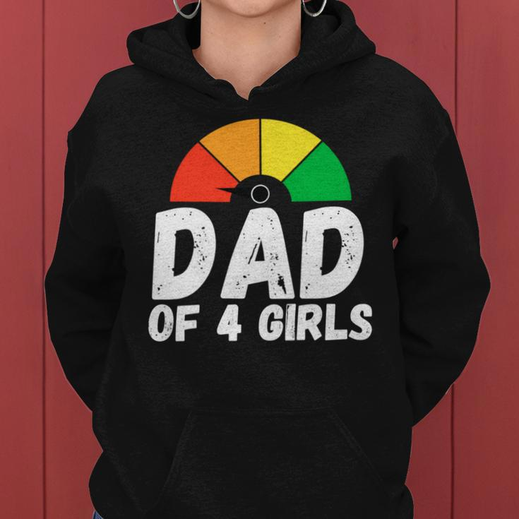Dad Of 4 Girls From Daughter On Father's Day Women Hoodie