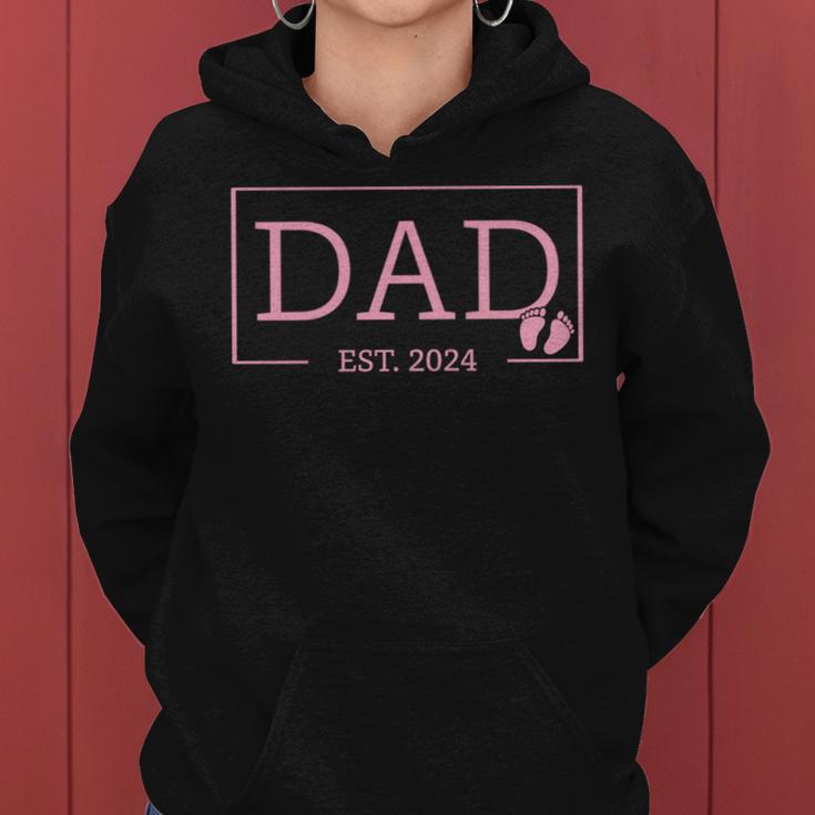 Dad Established Est 2024 Mädchen Neugeborene Geschenke Papaater Kapuzenpullover für Damen