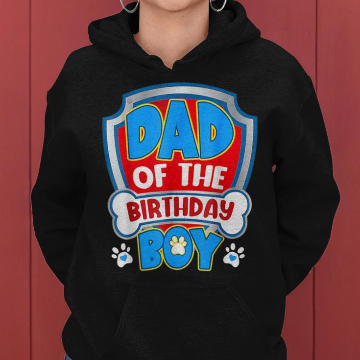 Dad And Mom Of The Birthday Boy Dog Paw Family Matching Women Hoodie