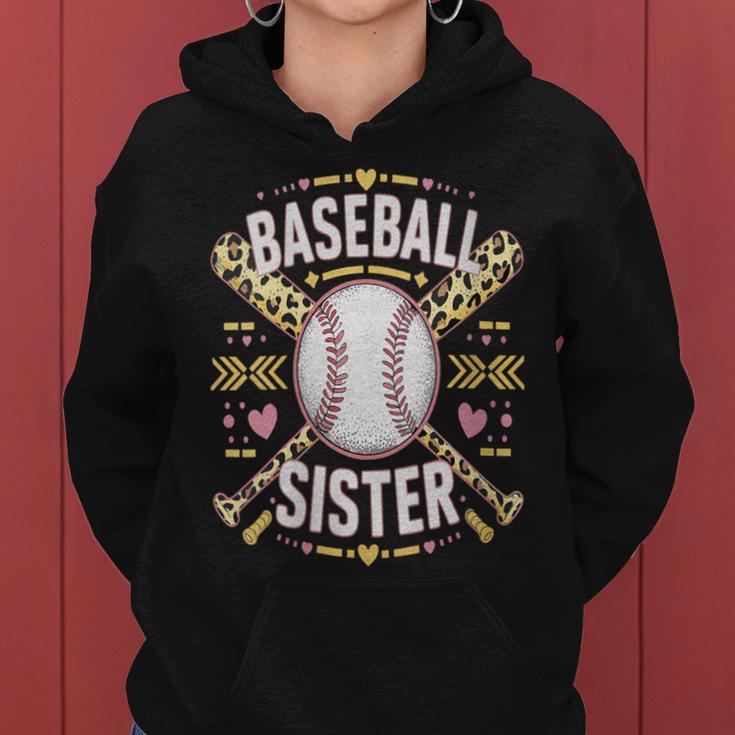 Damen Baseball Leopard Mama Schwester Lustiges Muttertagsdesign Mit-Ausschnitt Kapuzenpullover für Damen