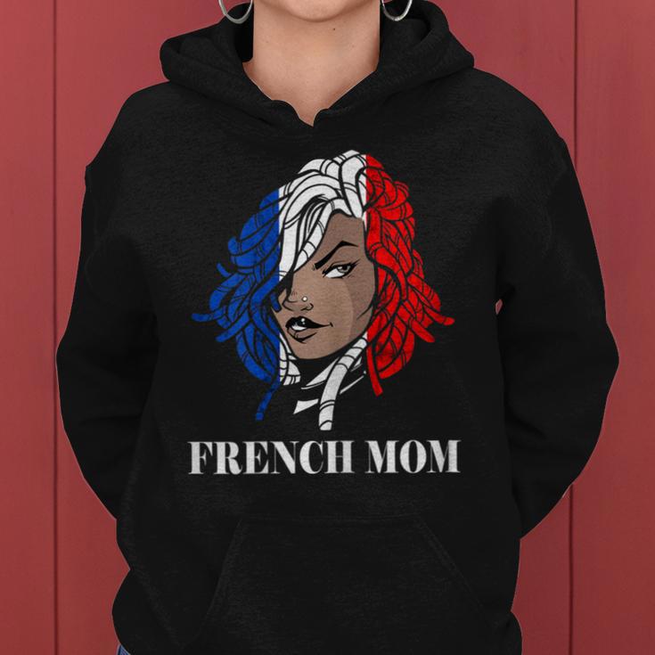 Damen Französische Wurzeln Mama Frankreich Flagge Pierced Woman Dreadlocks Frankreich Kapuzenpullover für Damen