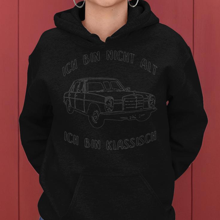 Damen Lustiges Auto Ich Bin Nicht Alt Ich Bin Klassisch Für Papa Mama Mit-Ausschnitt Kapuzenpullover für Damen