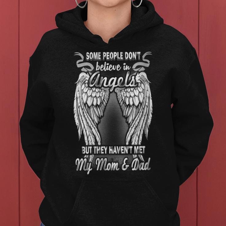 Damen Manche Menschen Glauben Nicht An Angel Sie Haben Mama Papa Nicht Getroffen Mit-Ausschnitt Kapuzenpullover für Damen