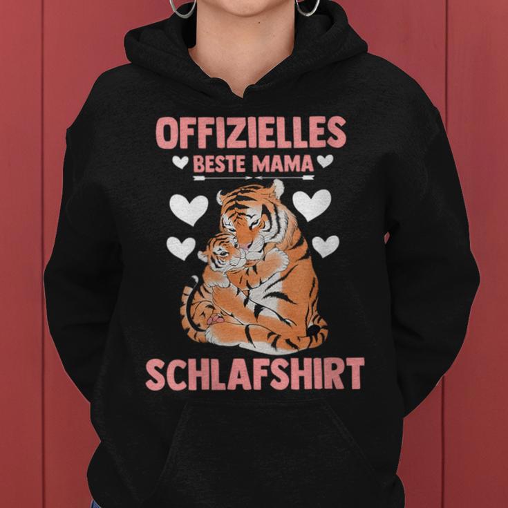 Damen Offizielles Beste Mama Schlaf Tiger Muttertag Mutter Mit-Ausschnitt Kapuzenpullover für Damen