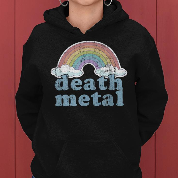 Death Metal Rainbow Retro Vintage Rock Music Metalhead Women Hoodie