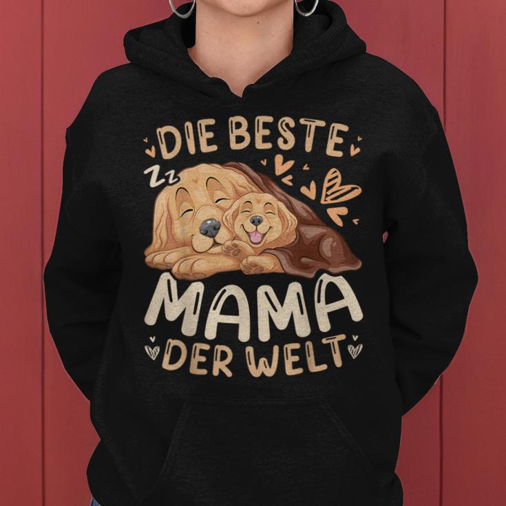 Die Beste Mama Der Welt Golden Retriever Mit Welpe Kapuzenpullover für Damen