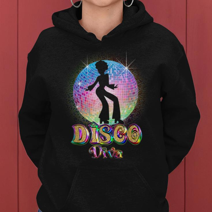 Disco Diva Retro 70'S 80'S Seventies Retro Disco Ball Women Hoodie