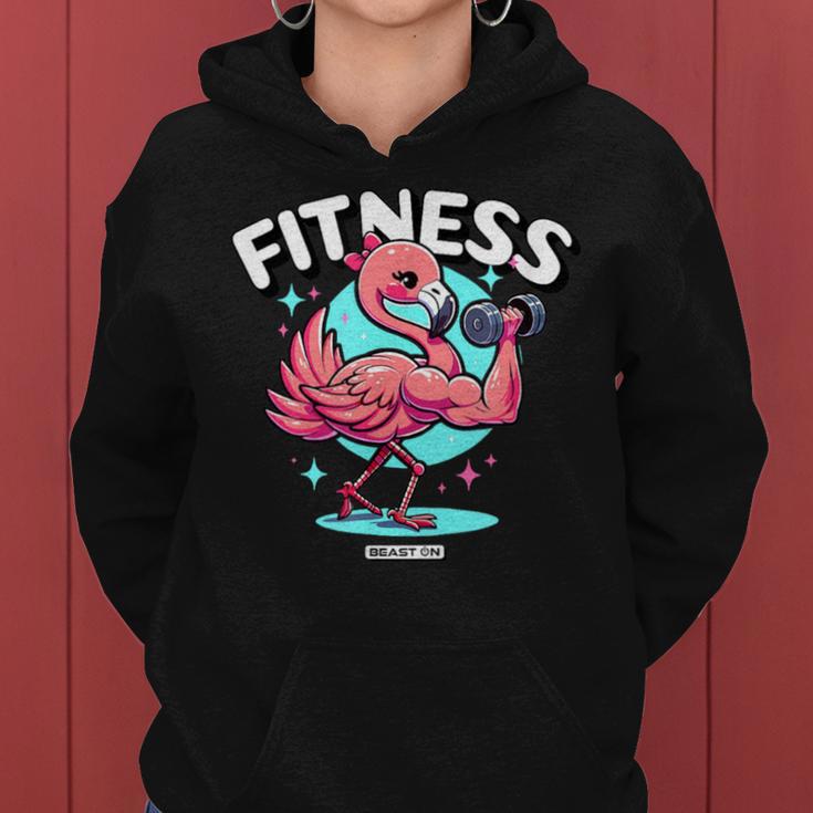 Divertido Flamenco Lindo Gimnasio Entrenamiento Es Fitness Entrenamiento Sudadera con capucha para mujer